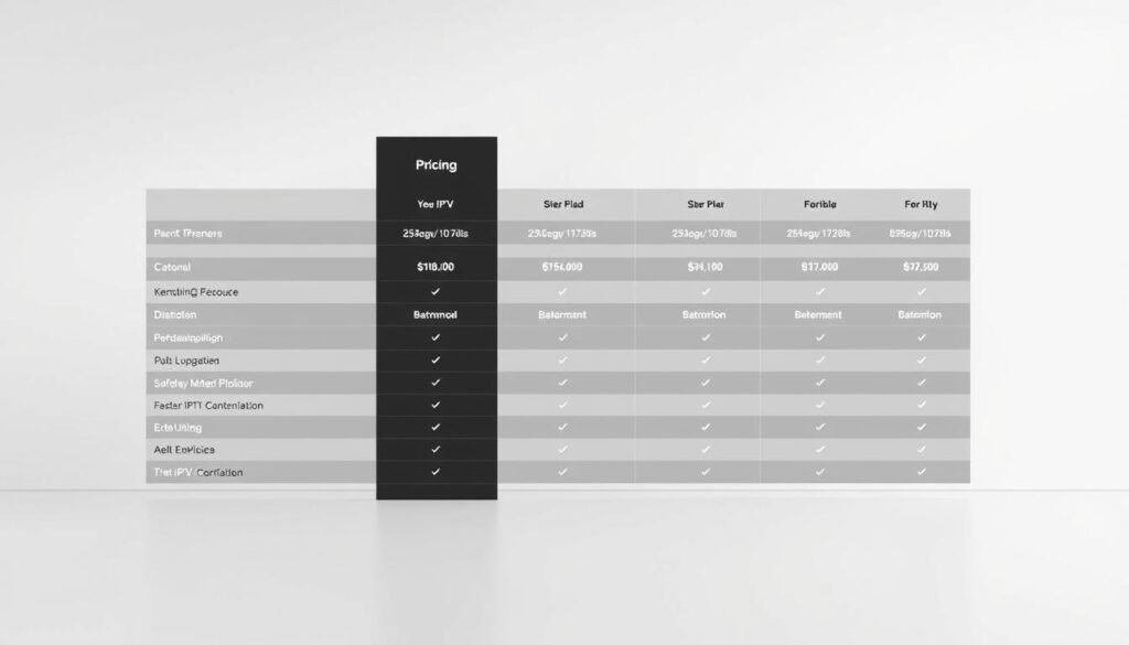 A sleek and modern comparison table showcasing the pricing details of various IPTV service providers in the Netherlands. The table is set against a minimalist background, with clean lines and a muted color palette to emphasize the information. The data is presented in a clear, organized manner, with columns for different plan options, pricing, and key features. The overall design is visually appealing and easy to navigate, providing the reader with a comprehensive overview of the IPTV market and the available pricing options. A sleek and modern comparison table showcasing the pricing details of various IPTV service providers in the Netherlands. The table is set against a minimalist background, with clean lines and a muted color palette to emphasize the information. The data is presented in a clear, organized manner, with columns for different plan options, pricing, and key features. The overall design is visually appealing and easy to navigate, providing the reader with a comprehensive overview of the IPTV market and the available pricing options.